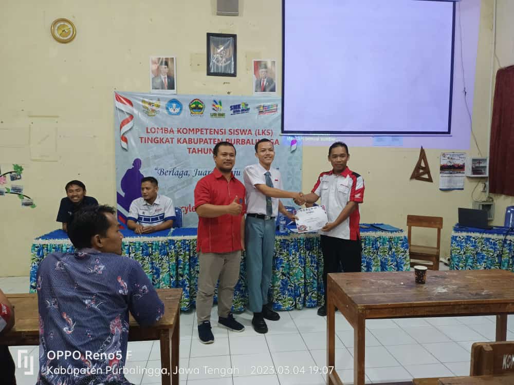 Juara 1 LKS SMK Teknik Bisnis dan Sepeda Motor Kabupaten Purbalingga 2023